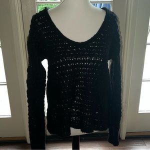 Free People off the shoulder knit blouse black